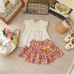 Chân váy hoa kèm quần bé gái size 3- 10 Chân váy hoa kèm quần bé gái size 3- 10