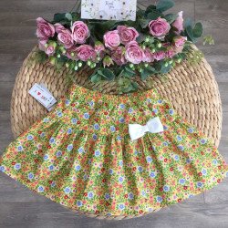 Chân váy hoa thô xuân hè bé gái size 3- 10