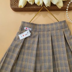 Chân váy kẻ xếp ly cho học sinh size 7 -15 - mầu kẻ nâu sáng Chân váy kẻ xếp ly cho học sinh size 7 -15 - mầu kẻ nâu sáng