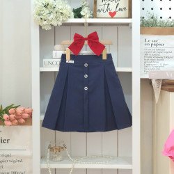 Chân váy xếp ly dáng dài xanh than cho học sinh size 5-15