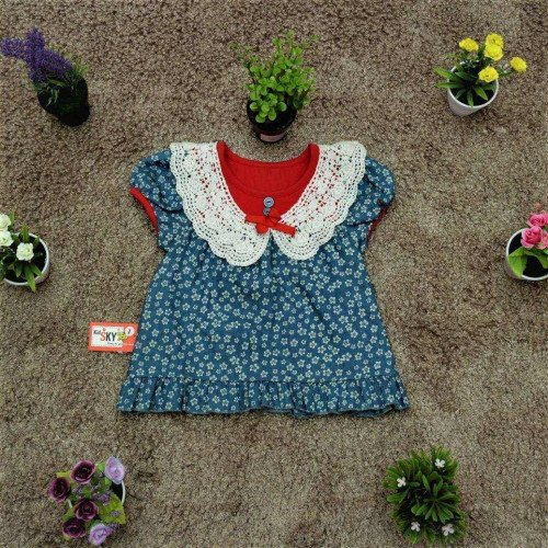 áo cổ ren hoa nhí cotton giả bò- A945-kidsky-bán sỉ áo cổ ren hoa nhí cotton giả bò- A945 áo cổ ren hoa nhí cotton giả bò- A945-