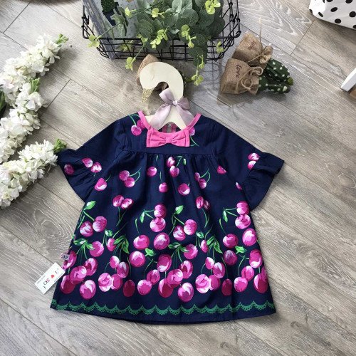 Áo váy chân nơ tay lỡ -AV78275-kidsky-bán sỉ Áo váy chân nơ tay lỡ -AV78275 Áo váy chân nơ tay lỡ -AV78275-