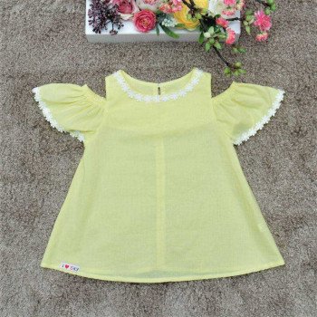 Áo boi trễ vai bé gái