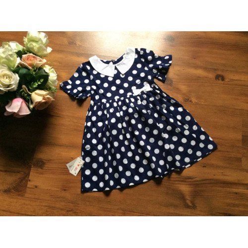 Váy chấm bi cổ sen-kidsky-bán sỉ Váy chấm bi cổ sen Váy chấm bi cổ sen-