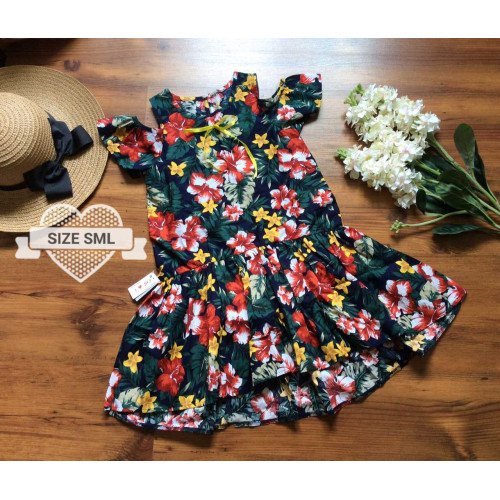 Váy hoa tay trễ vạt lệc size đại S -L-kidsky-bán sỉ Váy hoa tay trễ vạt lệc size đại S -L Váy hoa tay trễ vạt lệc size đại S -L-