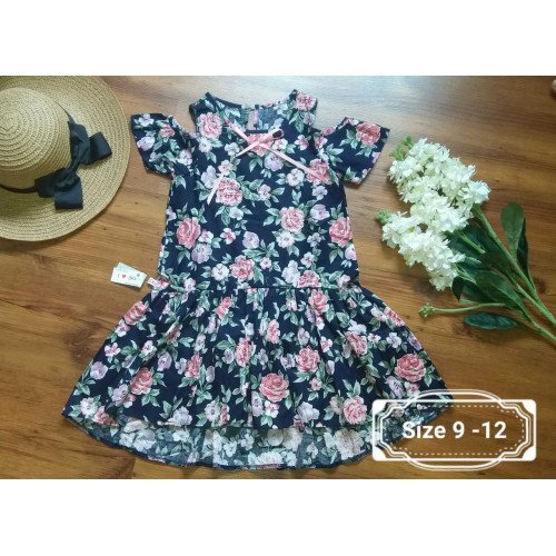 Váy tay trễ lệch gấu-kidsky-bán sỉ Váy tay trễ lệch gấu Váy tay trễ lệch gấu-
