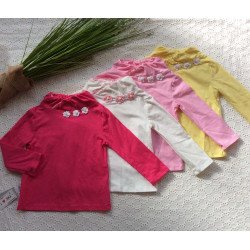 áo cổ lọ điệu 3 hoa bé gái