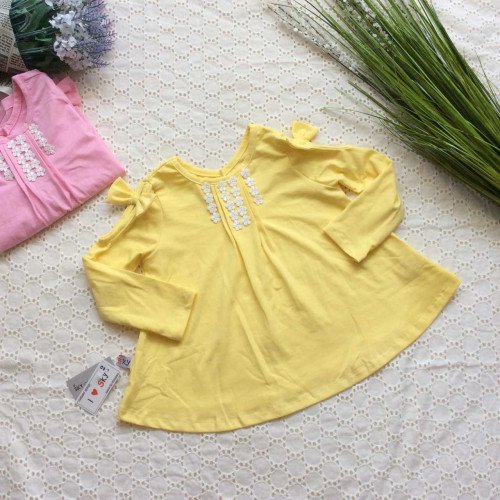 Áo thu cotton hoa nhí đáp cổ-kidsky-bán sỉ Áo thu cotton hoa nhí đáp cổ Áo thu cotton hoa nhí đáp cổ-