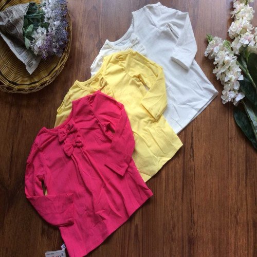Áo thun cotton 2 nơ cổ-