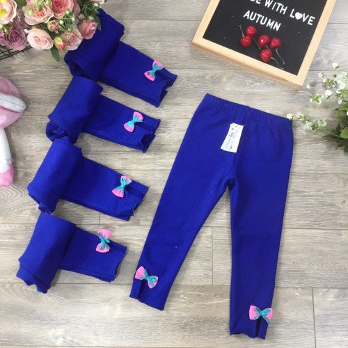 Quần legging nỉ da cá chun xe gấu nơ - xanh biển-kidsky-bán sỉ Quần legging nỉ da cá chun xe gấu nơ - xanh biển Quần legging nỉ da cá chun xe gấu nơ - xanh biển-