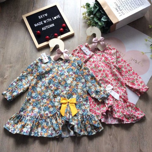 Váy thu hoa đuôi cá vạt chéo bé gái-kidsky-bán sỉ Váy thu hoa đuôi cá vạt chéo bé gái Váy thu hoa đuôi cá vạt chéo bé gái-