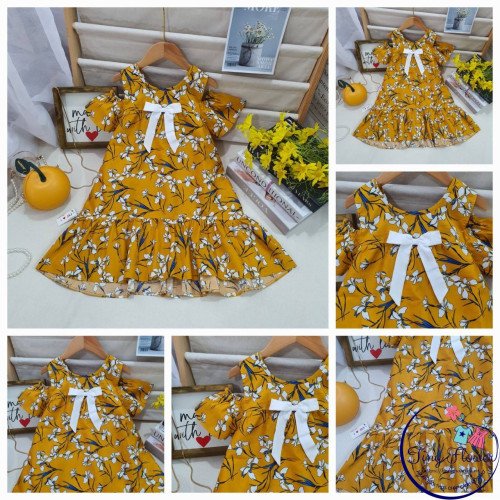 Váy tay trễ hoa nơ ngực xuân hè bé gái size 7-10-kidsky-bán sỉ Váy tay trễ hoa nơ ngực xuân hè bé gái size 7-10 Váy tay trễ hoa nơ ngực xuân hè bé gái size 7-10-VÁY XUÂN HÈ BÉ GÁI