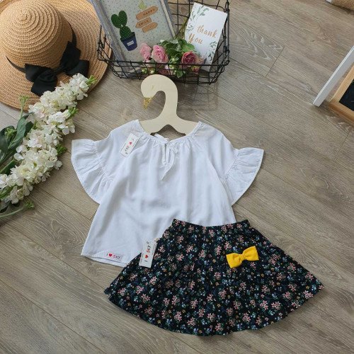 Áo sơ mi cổ tròn tay dún - A30115-kidsky-bán sỉ Áo sơ mi cổ tròn tay dún - A30115 Áo sơ mi cổ tròn tay dún - A30115-