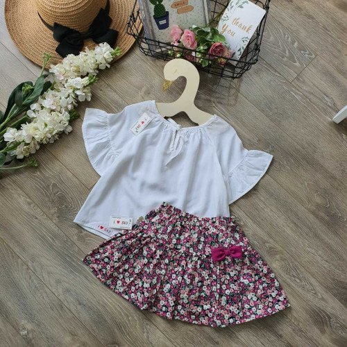 Áo sơ mi cổ tròn tay dún - A30115-kidsky-bán sỉ Áo sơ mi cổ tròn tay dún - A30115 Áo sơ mi cổ tròn tay dún - A30115-