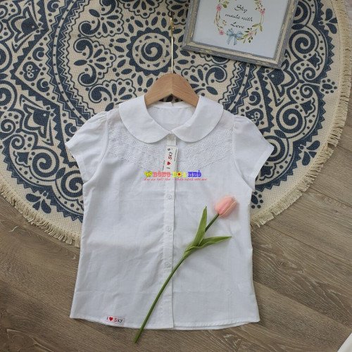 Áo sơ mi nơ ren - A7255-1 size 6-10-kidsky-bán sỉ Áo sơ mi nơ ren - A7255-1 size 6-10 Áo sơ mi nơ ren - A7255-1 size 6-10-