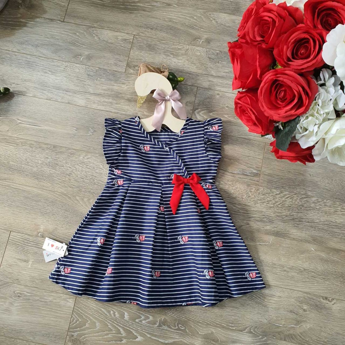 Váy hoa thô lụa size 2-6 - v50275-