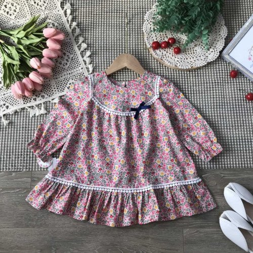 Váy thu đuôi cá ren cổ size 2-6-kidsky-bán sỉ Váy thu đuôi cá ren cổ size 2-6 Váy thu đuôi cá ren cổ size 2-6-