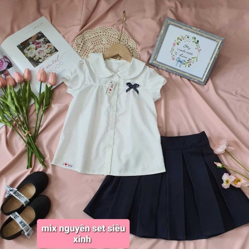 Áo sơ mi nơ ren - A70244-kidsky-bán sỉ Áo sơ mi nơ ren - A70244 Áo sơ mi nơ ren - A70244-