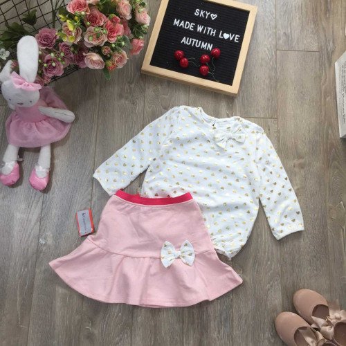 Set áo kèm chân váy - B10665-kidsky-bán sỉ Set áo kèm chân váy - B10665 Set áo kèm chân váy - B10665-