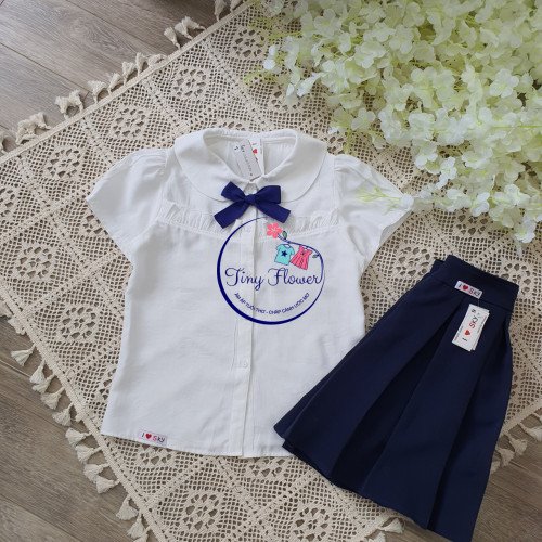 Áo sơ mi trắng cộc tay size 7-11-kidsky-bán sỉ Áo sơ mi trắng cộc tay size 7-11 Áo sơ mi trắng cộc tay size 7-11-ÁO SƠ MI CỘC TAY BÉ GÁI