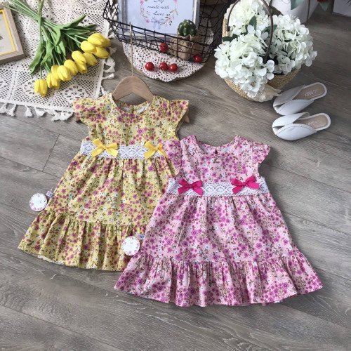 Váy hoa bé gái hè - chất liệu Kate hàn nơ eo đuôi cá-kidsky-bán sỉ Váy hoa bé gái hè - chất liệu Kate hàn nơ eo đuôi cá Váy hoa bé gái hè - chất liệu Kate hàn nơ eo đuôi cá-VÁY XUÂN HÈ BÉ GÁI