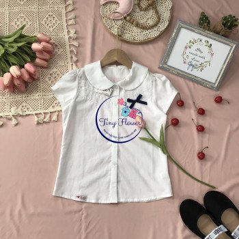 Áo sơ mi cộc tay trắng cho học sinh tiểu học Áo sơ mi cộc tay trắng cho học sinh tiểu học