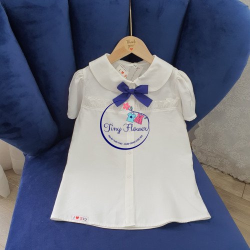 Áo sơ mi trắng cộc tay size 7-11-kidsky-bán sỉ Áo sơ mi trắng cộc tay size 7-11 Áo sơ mi trắng cộc tay size 7-11-ÁO SƠ MI CỘC TAY BÉ GÁI