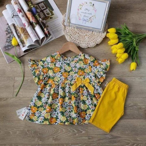Bộ hoa tay loe bé gái quần legging size 2-6-kidsky-bán sỉ Bộ hoa tay loe bé gái quần legging size 2-6 Bộ hoa tay loe bé gái quần legging size 2-6-BỘ XUÂN HÈ BÉ GÁI