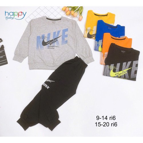 Bộ cotton bé trai dài tay NIKE-BỘ THU ĐÔNG BÉ TRAI