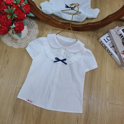 Áo sơ mi đũi trắng cho học sinh size 7-11-kidsky-bán sỉ Áo sơ mi đũi trắng cho học sinh size 7-11 Áo sơ mi đũi trắng cho học sinh size 7-11-ÁO SƠ MI CỘC TAY BÉ GÁI
