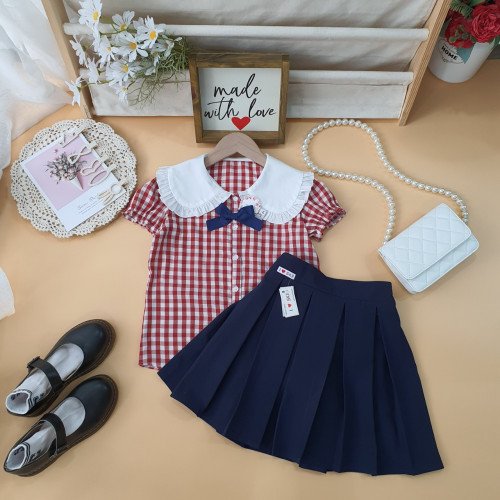 Áo sơ mi kẻ đỏ caro cổ điệu học sinh size 7-11-kidsky-bán sỉ Áo sơ mi kẻ đỏ caro cổ điệu học sinh size 7-11 Áo sơ mi kẻ đỏ caro cổ điệu học sinh size 7-11-ÁO SƠ MI CỘC TAY BÉ GÁI